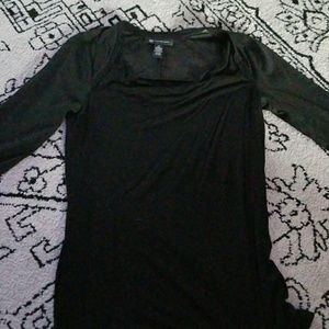 Black quarter sleeve lace/cotton shirt